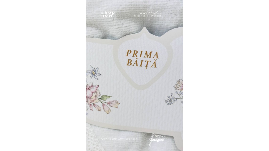 Set Prima Băiță cu Nașii după Botez Belle Époque Floral Garden 10